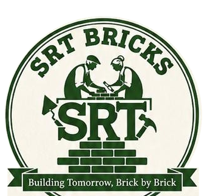 SRT Bricks logo: two masons laying bricks